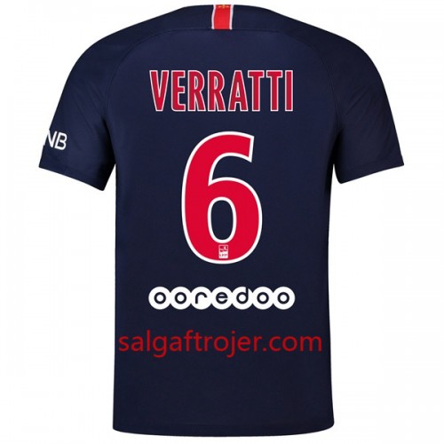 Paris Saint-Germain Fodboldtrøjer Verratti 6 Hjemmebanesæt 2018/19 Kort ærmer Paris Saint-Germain Fodboldtrøjer Verratti 6 Hjemmebanesæt 2018/19 Kort ærmer